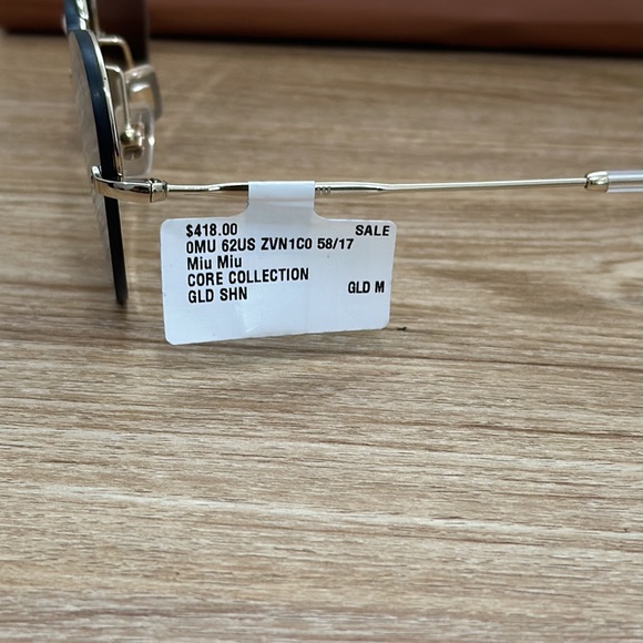 New Miu Miu MU 56U BC17 Gold Metal Oval Sunglasses Core Collection, Generic Case - Picture 9 of 11